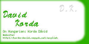 david korda business card